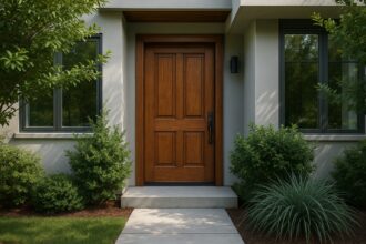 Entrée rénovée avec un éclairage moderne et accueillant