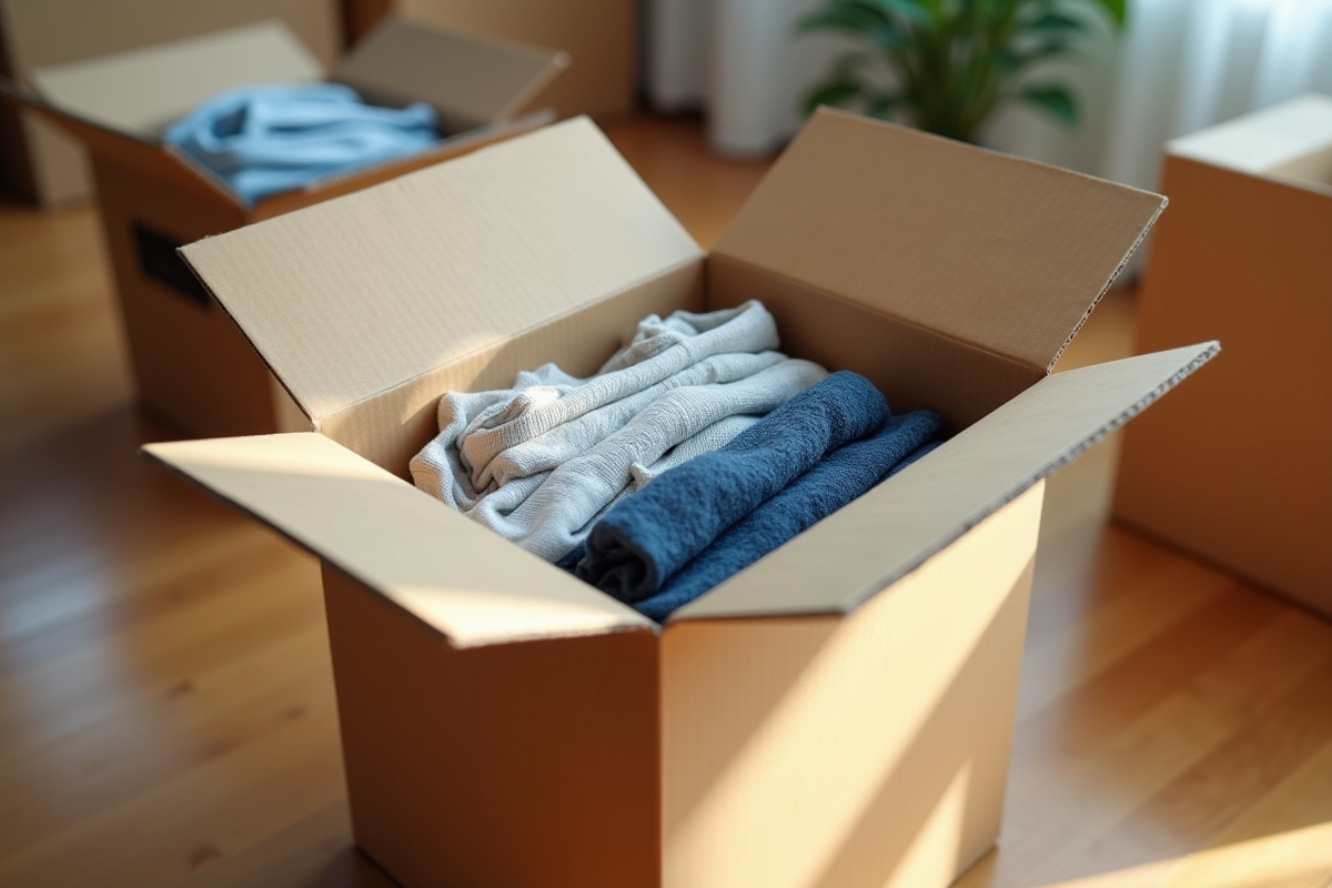 vêtements cartons